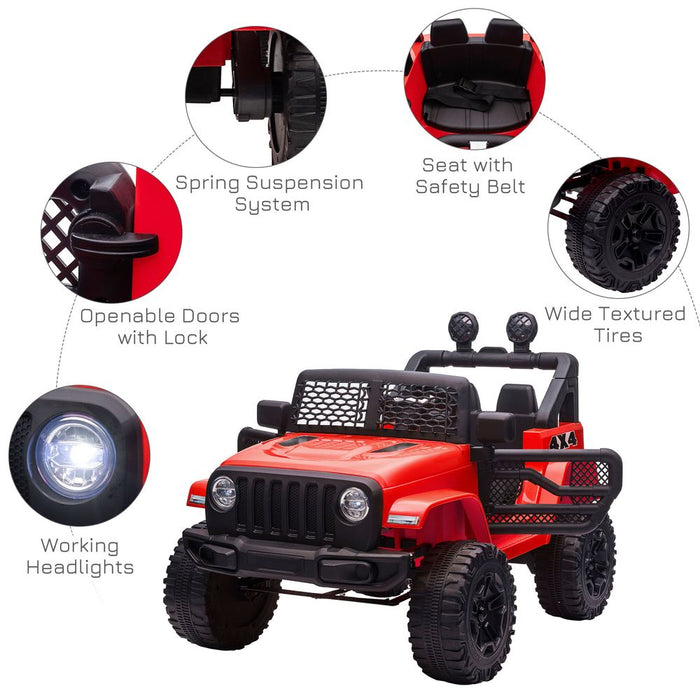 12V Kids Electric Ride On Car Truck Off-road Toy W/ Remote Control Red