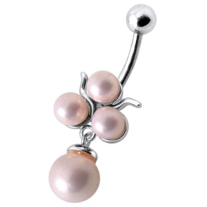 Fancy Pearl Dangling Belly Ring