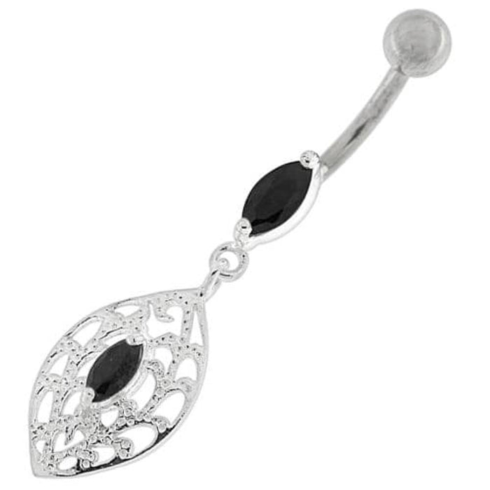 Fancy Ellipse Shape Dangling Belly Ring