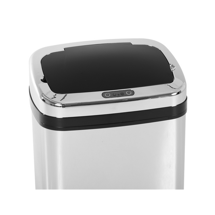 Premium 30L Silver Automatic Kitchen Bin - Lid, Infrared Sensor - High Quality Stainless Steel