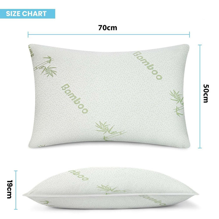 Bamboo Memory Foam Pillow - High-Quality, Allergen-Resistant, Relieves Pain - 100% Shredded Memory Foam - Eco-Friendly Cover