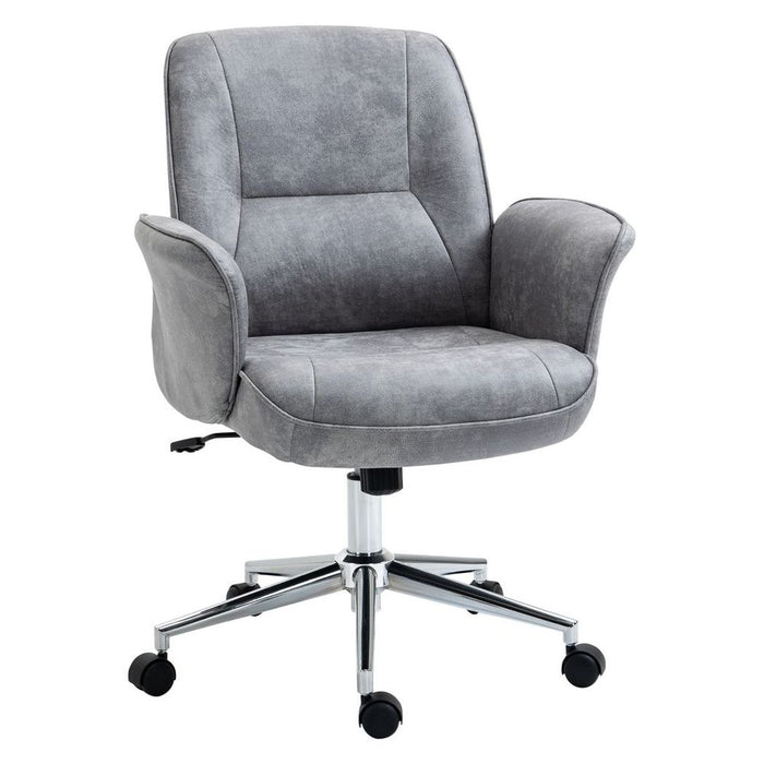 Vinsetto Swivel Office Chair | Home Desk Chair | Mid Back | Light Grey