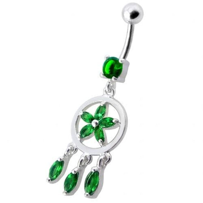 Fancy Dangling SS Belly Ring