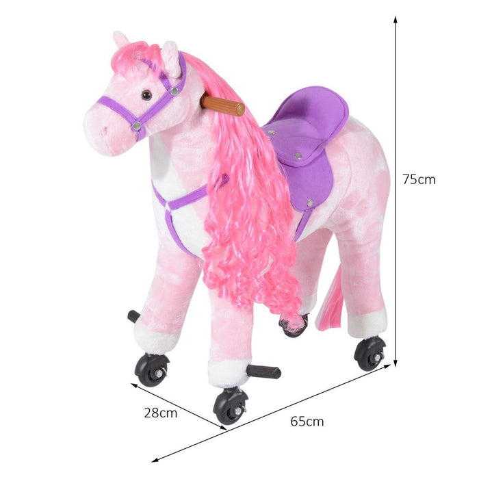 Interactive Walking Ride on Horse Toy Plush with Realistic Sounds - Kids Age 3+