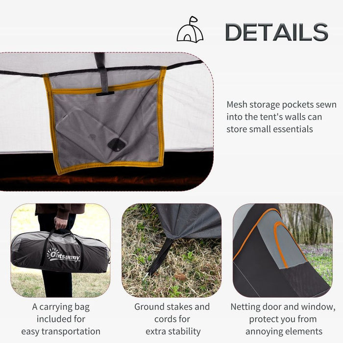 Outsunny Outdoor  Camping Tent For 5-6 W/ Bag, Fibreglass & Steel Frame