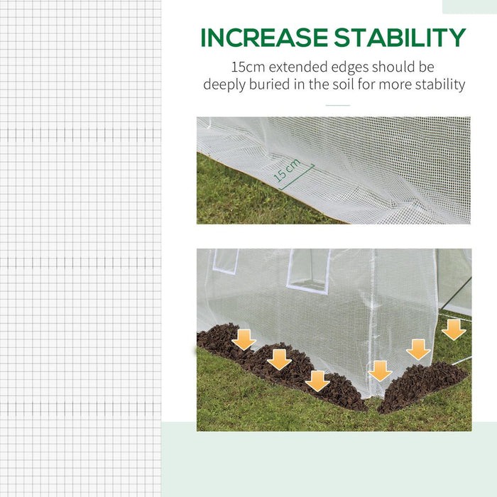 Premium White PE Greenhouse Cover Replacement - Durable & Weatherproof - Ideal for All Gardeners - 4.5x3x2m