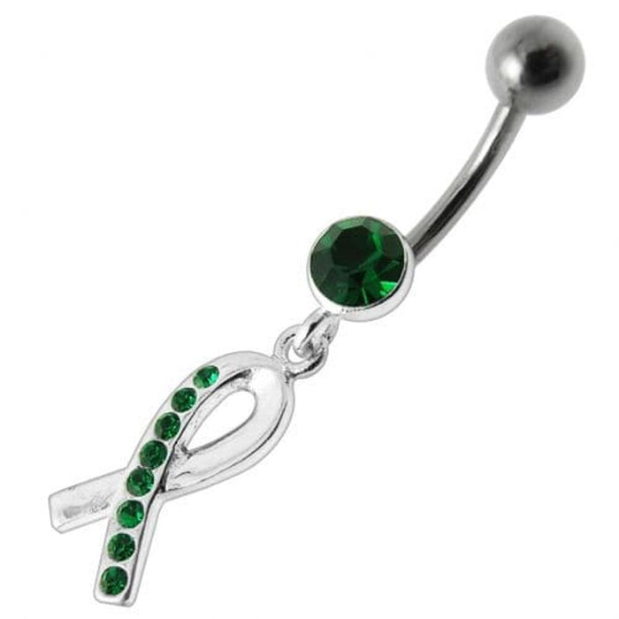 Fancy  Jeweled  CROSS Dangling Belly Ring