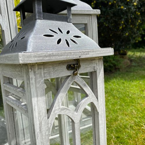 81/62/43CM SET 3 WOODEN LANTERNS