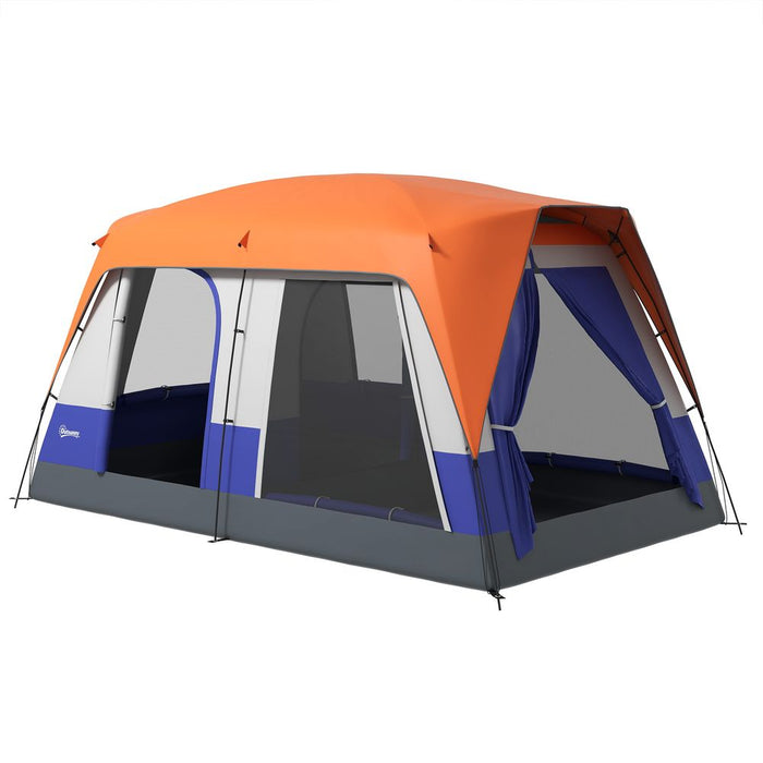 Outsunny Camping Tent with 3000mm Waterproof Rainfly & Screen Panels, Orange