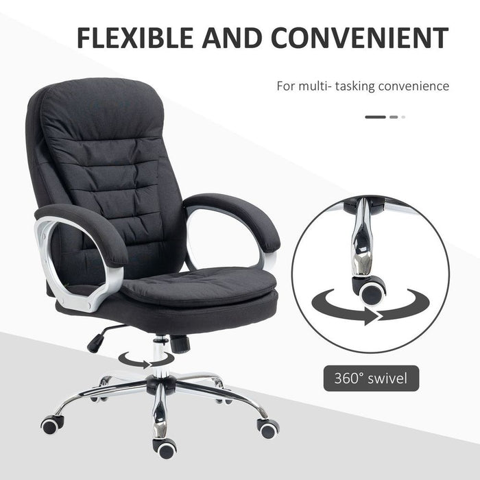 Premium Executive Office Chair | 360° Swivel Wheels | Adjustable Height | Black