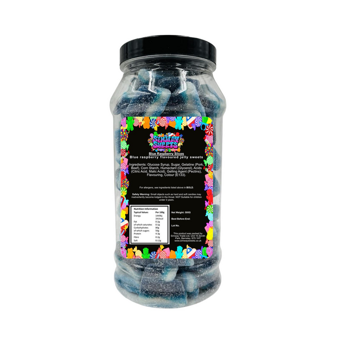 Fizzy Blue Raspberry Slices: Retro Sweets Gift Jar - Best Quality, Delivered to Your Door!