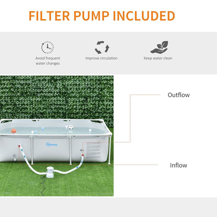 Premium Steel Frame Pool & Filter Pump - Rust Resistant, 252 x 152 x 65cm