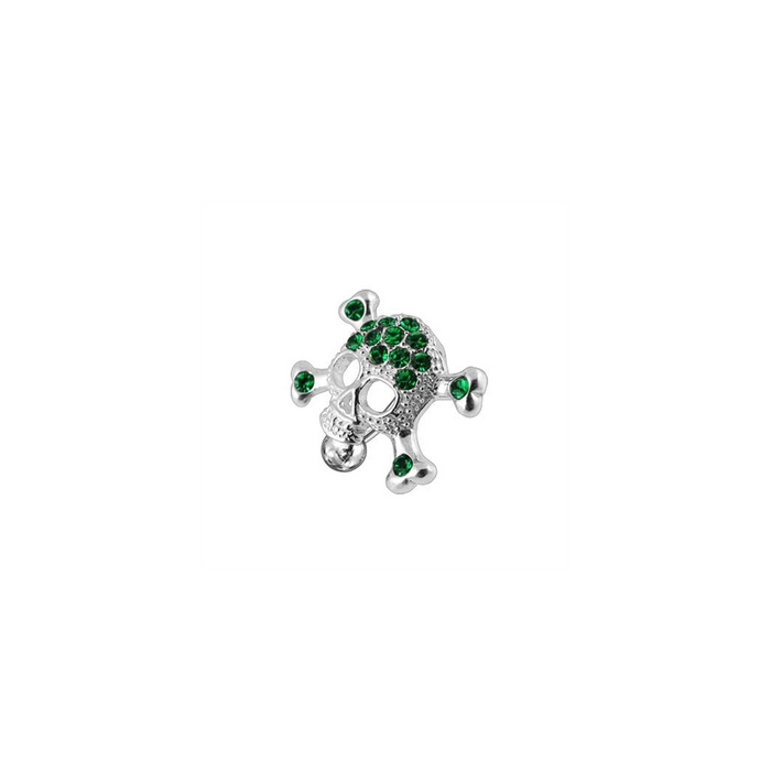 Crossbone Reverse Dangling Jewelled Belly Ring