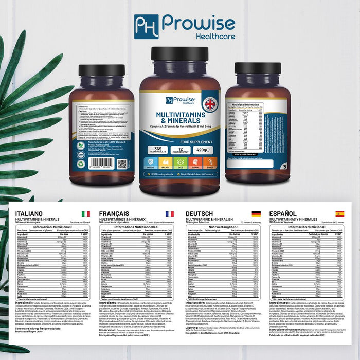 Complete A-Z Multivitamins - 365 Vegan Tablets - Premium Quality