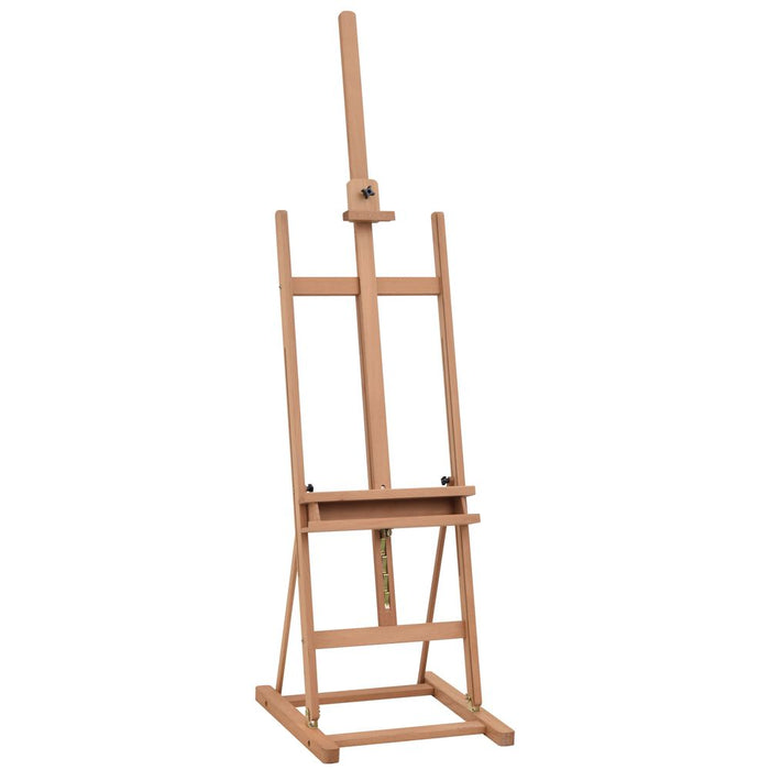 Vinsetto Wooden Easel Stand H-Frame Artist Easel with 171-230cm Adjustable Height and 0-80° Working Angles Beech Wood Art Easel for Displaying Painting Wedding Sign Nature Wood Finish