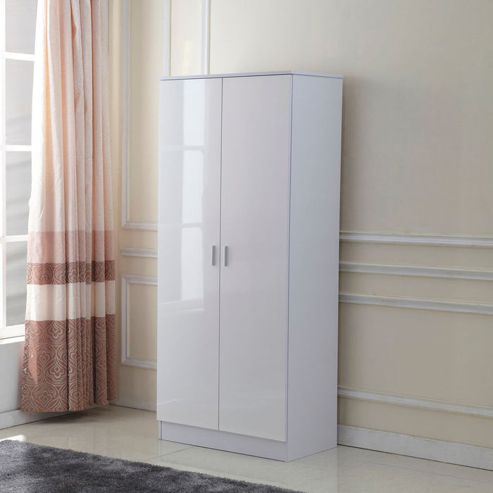 Tall White High Gloss Wardrobes 3Pc Chest Nightstand 7 Drawer - Best Quality & Elegance