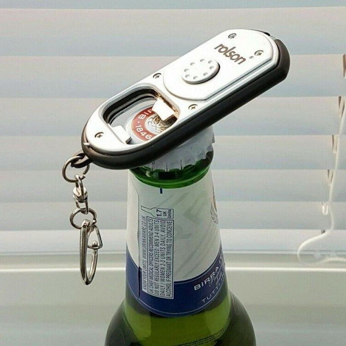 Rolson Bottle Opener Key Ring with LED & On/Off Button - High Quality