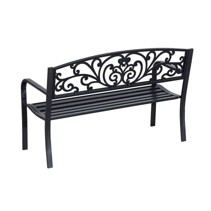 Premium Steel Outdoor Bench - Comfortable 2-Seater Garden Seating - Elegant & Durable - Ideal for Relaxing Outdoors