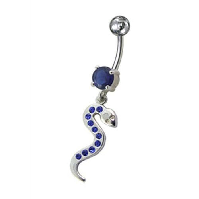 Fancy Jeweled Snake Dangling Belly Ring