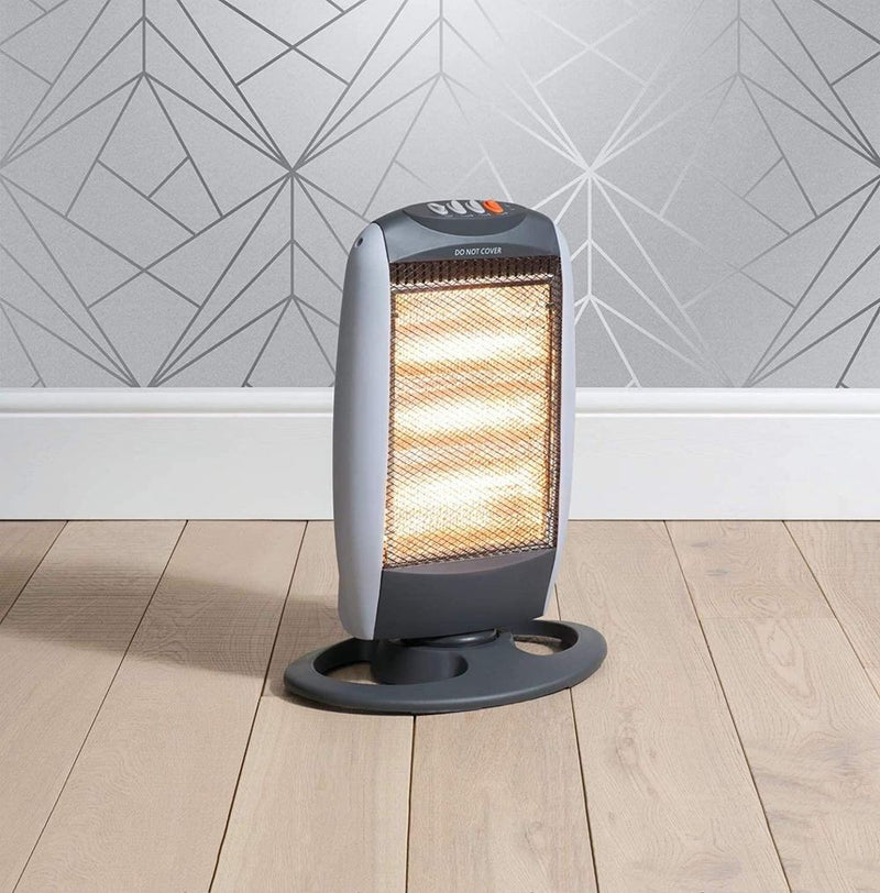 High-Performance 1200w Halogen Heater with 3 Heat Settings and Wide Angle Oscillation - Professional Quality
