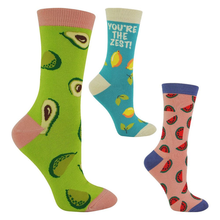 Miss Sparrow - Fruit Socks: Fun, Colorful Patterns, Soft Bamboo, Hypoallergenic