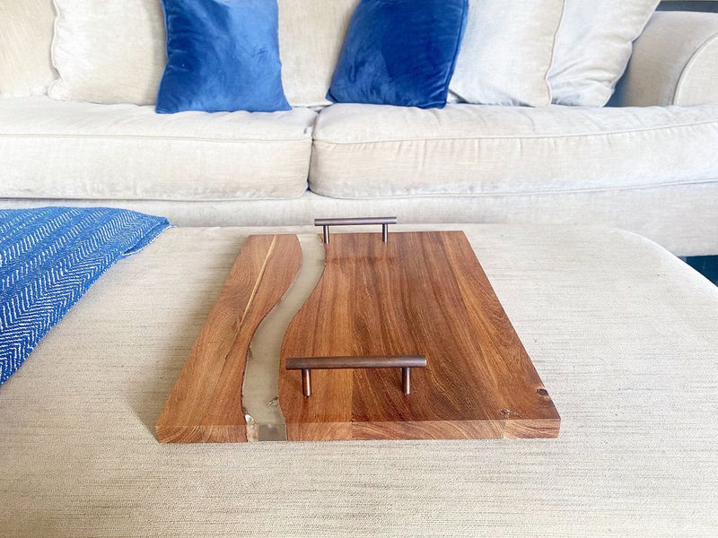 Premium Acacia Wood Tray | Elegant Design with Handles