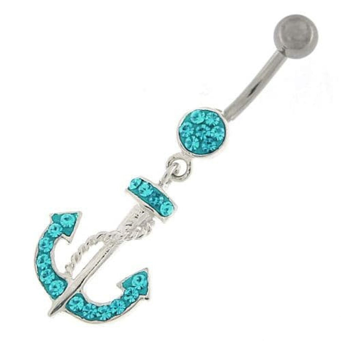 Fancy Hanging Anchor Dangling Belly Ring