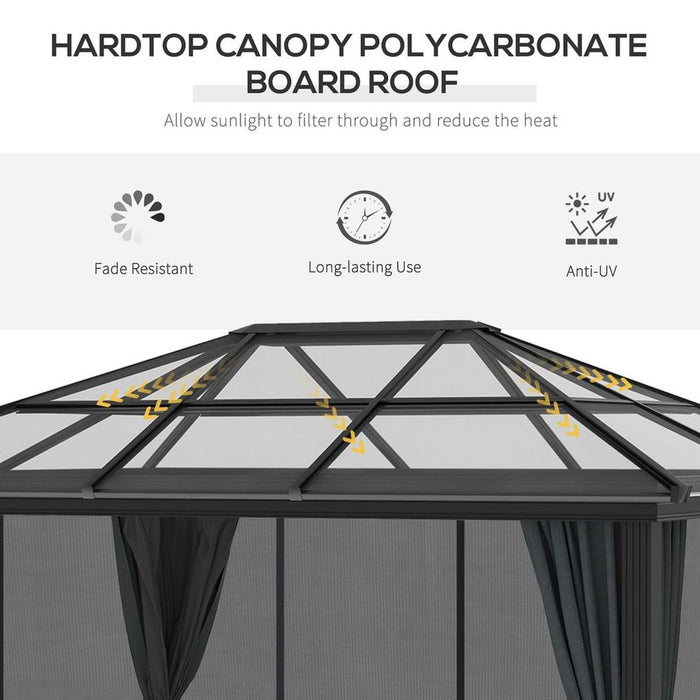 Premium Outsunny 3 x 3.6m Aluminium Hardtop Gazebo Canopy - High-Quality, Durable, & Stylish