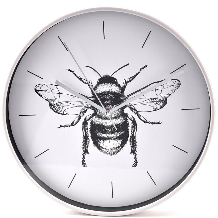 HESTIA® Bumblebee Wall Clock 30cm - Grey Case, Stunning Design, Quartz Movement