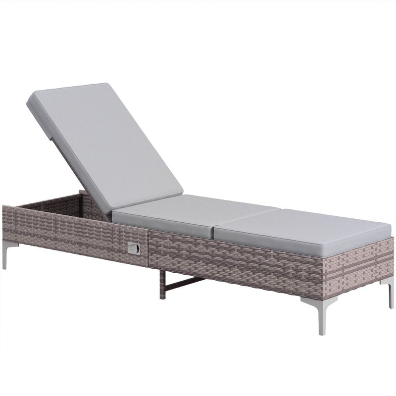 Outsunny Rattan Sun Lounger - Perfect for Outdoor Relaxing