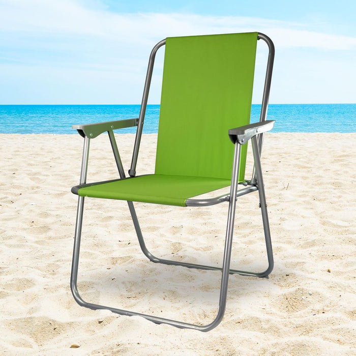 Spring Beach Chair - Foldable, Lightweight, Durable - Perfect for Camping, Garden, Beach - Green - AS-57150, AS-44037