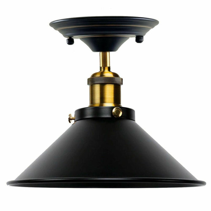 Retro Industrial Ceiling Light - Metal Cone Shade - Indoor Lighting