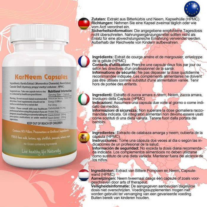 Pure KarNeem (Karela + Neem) Capsules - Boost Health & Wellness, Quality Assurance, Trusted Seller