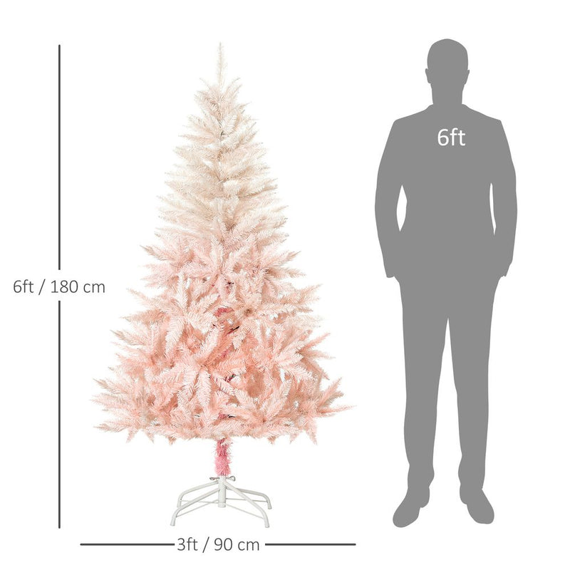 6FT Pink Artificial Christmas Tree - Premium Quality - Metal Stand - Stunning and Festive Décor