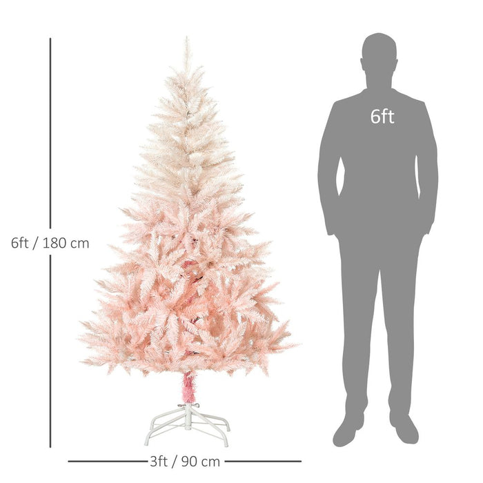 6FT Pink Artificial Christmas Tree - Premium Quality - Metal Stand - Stunning and Festive Décor