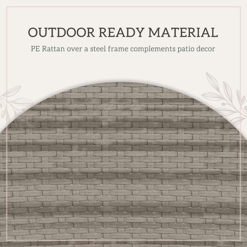 Premium Grey Rattan Garden Furniture Set: 5-Piece Patio Dining Set with Steel Frames & Padded Cushions