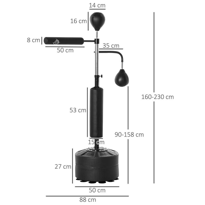 3-in-1 Punching Bag with Stand with 2 Speedballs, 360 Relax Bar HOMCOM