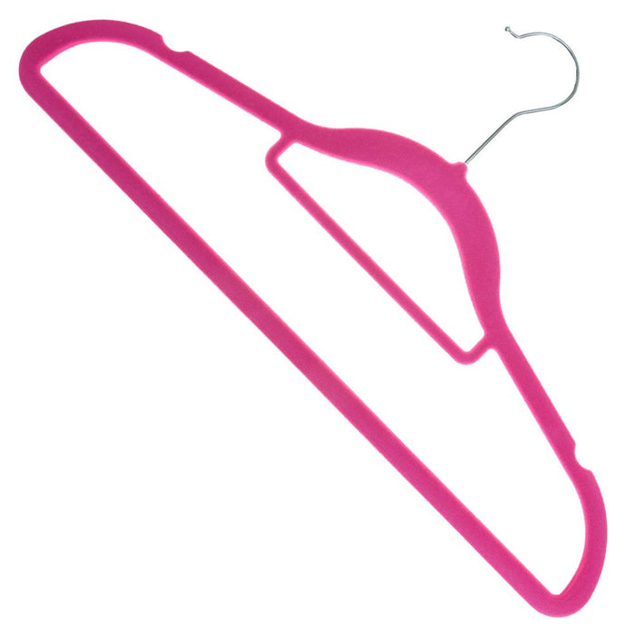 Stylish Pink Velvet Flocked Hangers - 10 Pack | Space-Saving, Non-Slip, All-Purpose