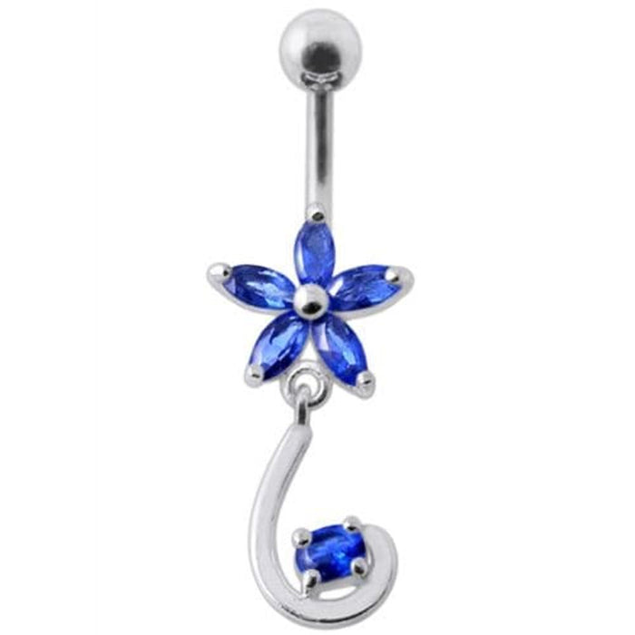 Fancy Jeweled Star Tail Dangling Belly Ring