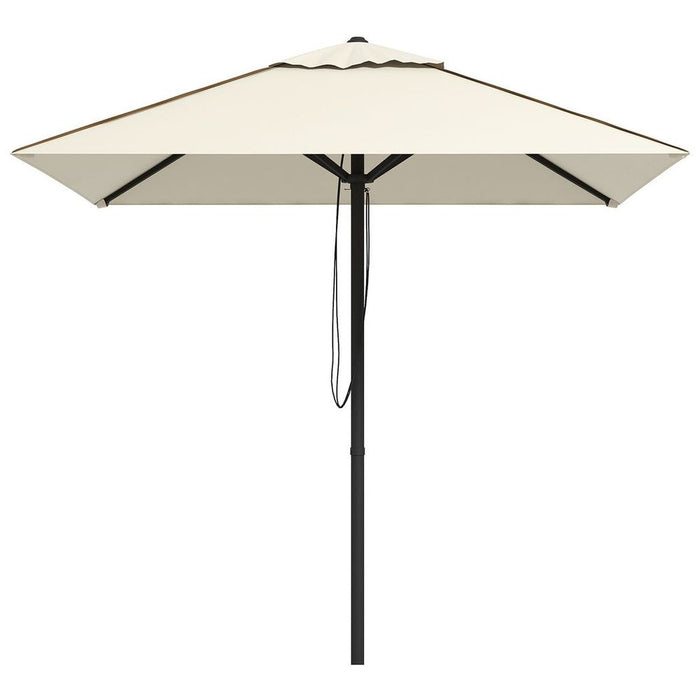 Outsunny Sun Parasol: Table Umbrella for Patio, Garden, Pool | Beige Polyester, Vent, Steel Frame