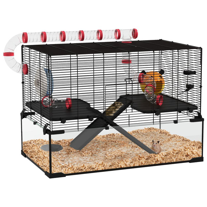 Ultimate Hamster Cage Set - Tunnels, Platforms, Ramps, Hut, 78.5 x 48.5 x 57cm