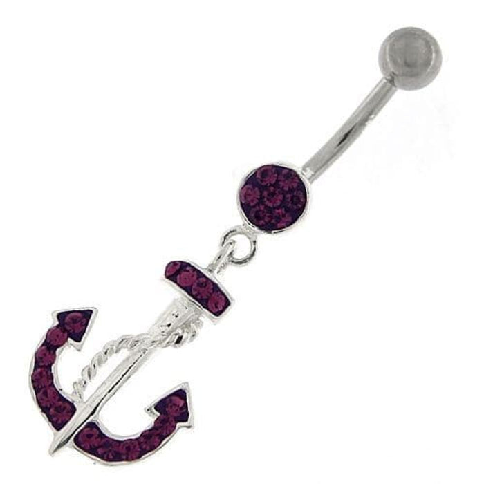 Fancy Hanging Anchor Dangling Belly Ring