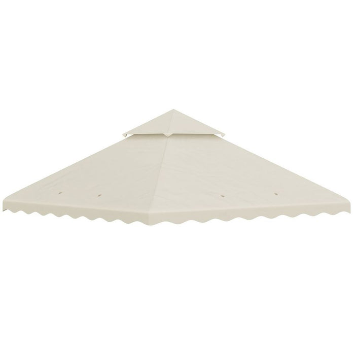 Outsunny 3x3 Gazebo Canopy Replacement - Cream, 2-Tier Roof, Premium Quality