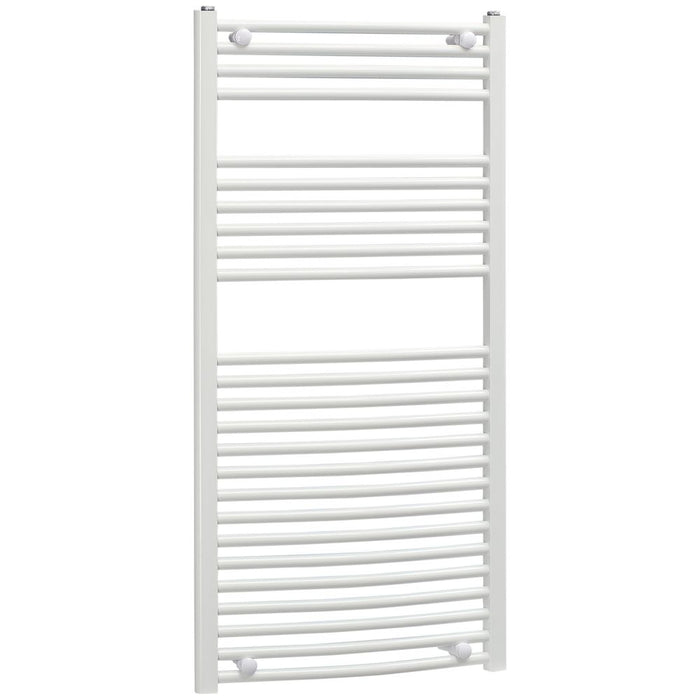 Heated Towel Rail, Bathroom Ladder Radiator 600mm x 1200mm White - HOMCOM