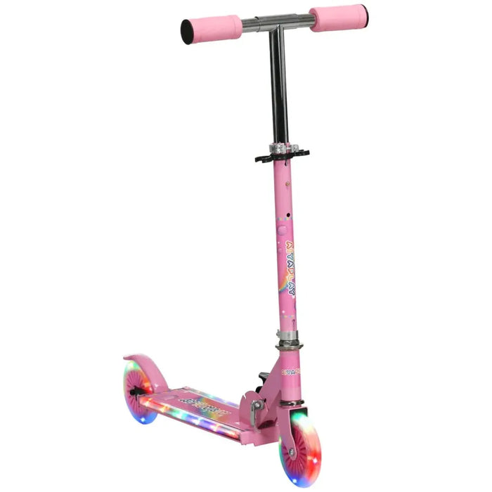 Scooter for Kids Ages 3-7 - Lights Music - Adjustable Height - Folding Frame - Pink