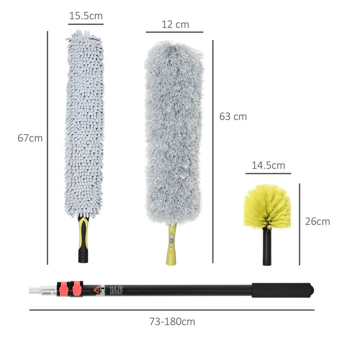 Ultimate Extendable Feather Duster Cleaning Kit - Telescopic Pole 1.8m/5.9ft