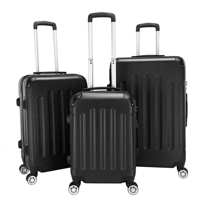 3 Pcs Suitcase Lightweight ABS Carry-on Hand Luggage 4 Spinner Wheels Trolley Case