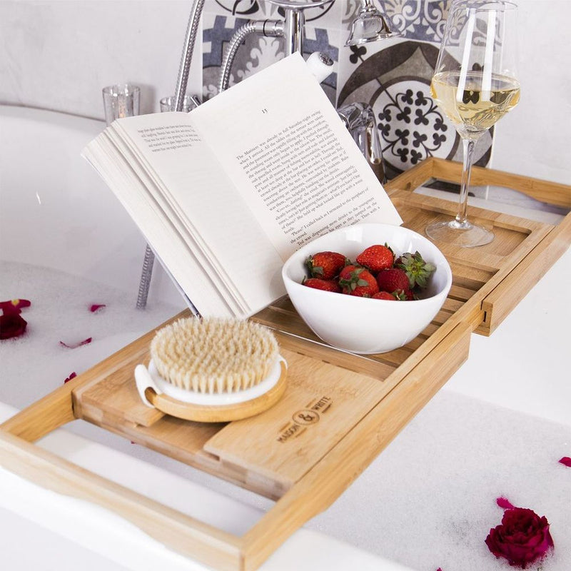 Relaxing Extendable Bamboo Bath Caddy | Maison & White | High-Quality & Durable