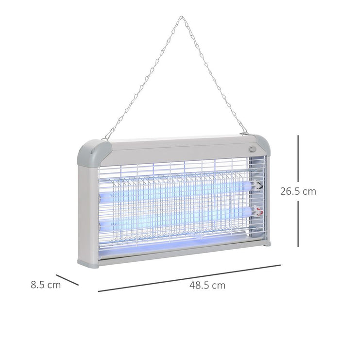 Outsunny 30W LED Mosquito Killer Lamp - Wall-mounted Insect Zapper, Steel-Grey