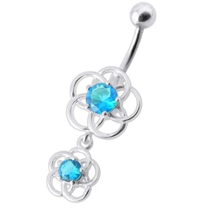 Fancy Classic Dangling Curved Navel Ring Body Jewelry